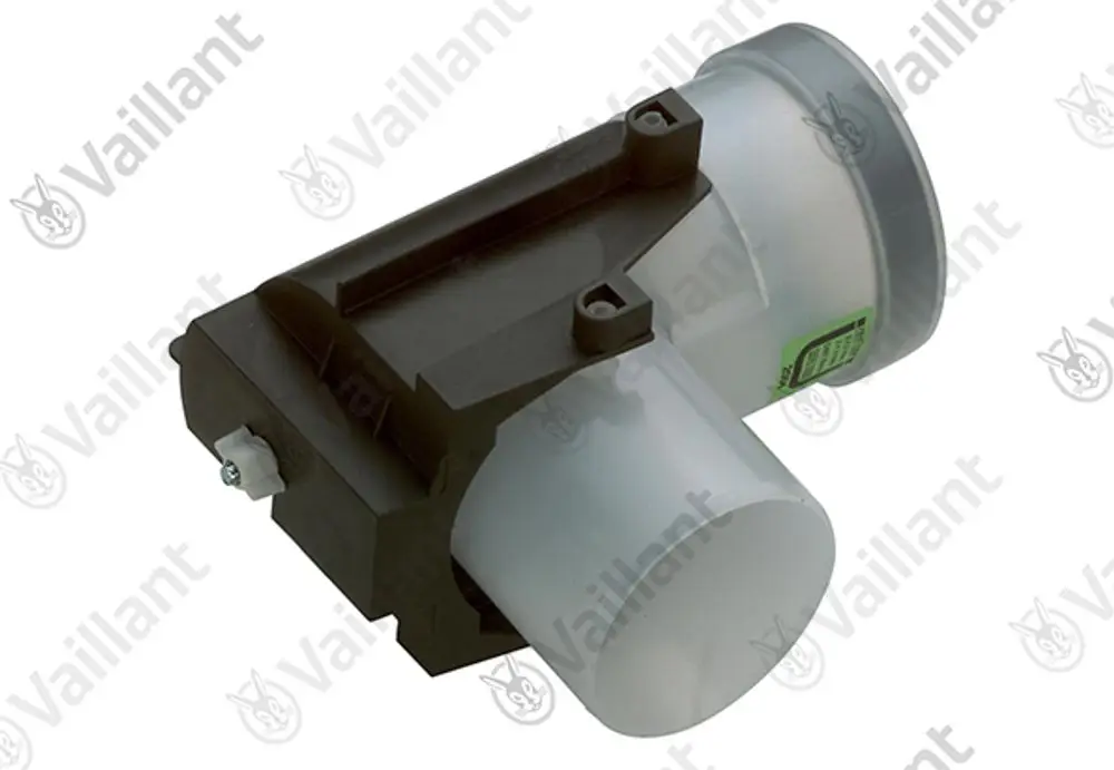 Vaillant Abgasbogen aus Kunststoff mit Anschlussmöglichkeiten, in einem starren Design, geeignet für Abgasanlagen und sicherer Übergang in das Rohrsystem.